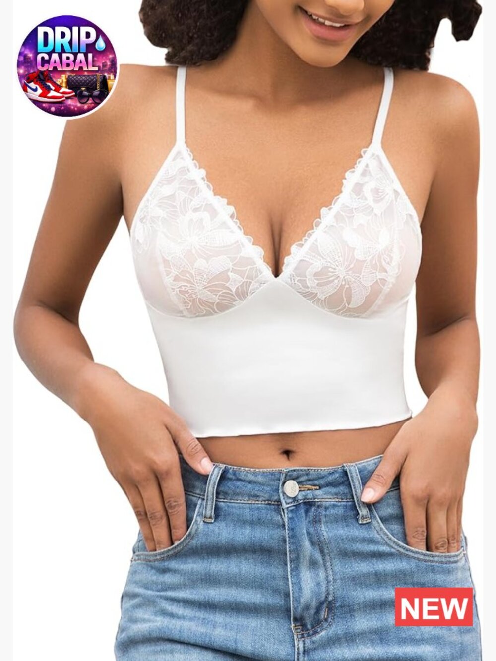 Floral Lace Satin Camisole Unlined Wireless Bralette with Raffle Back